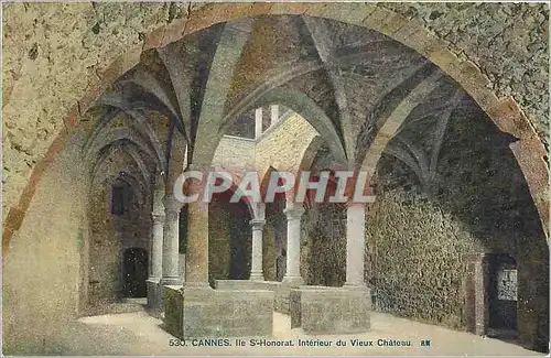 Cartes postales Cannes Ile St Honorat Interieur du Vieux Chateau