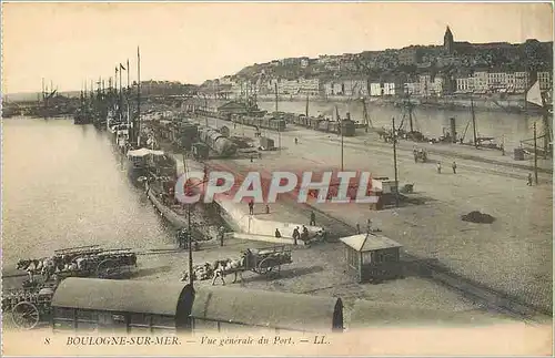 Cartes postales Boulogne sur Mer Vue generale du Port Bateaux