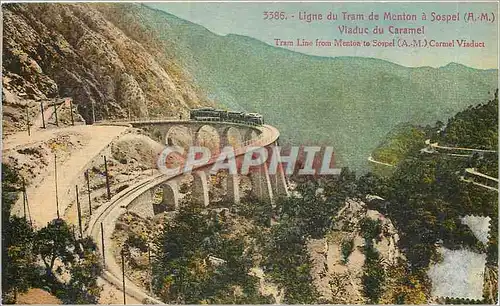 Cartes postales Ligne du Tram de Menton a Sospel Viaduc du Caramel