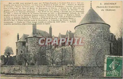 Cartes postales Dourdan Notice de l'historique du Chateau