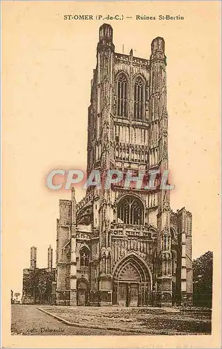 Cartes postales St Omer P de C Ruines St Bertin