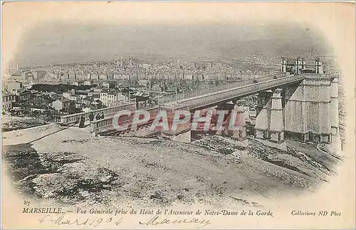 Cartes postales Marseille Vue Generale prise du Haut de l'Ascenseur de Notre Dame de la Garde