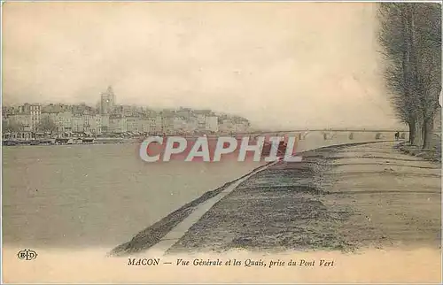 Cartes postales Macon Vue Generale et les Quais prise du Pont Vert