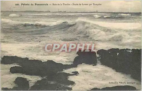 Cartes postales Pointe de Penmarch Baie de la Torche Etude de Lames par Tempete