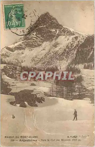 Cartes postales Massif du Mont Blanc Argentieres Vers le Col des Montels