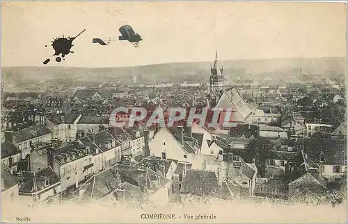 Cartes postales Compiegne Vue generale Avion Aviation