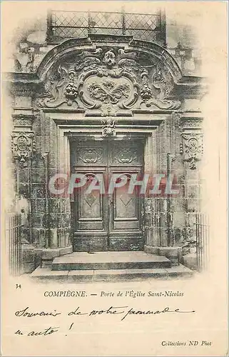 Cartes postales Compiegne Porte de l'Eglise Saint Nicolas