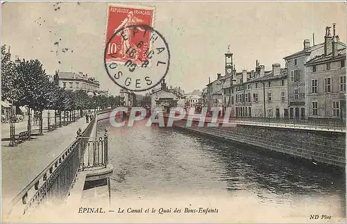 Cartes postales Epinal Le Canal et le Quai des Bons Enfants