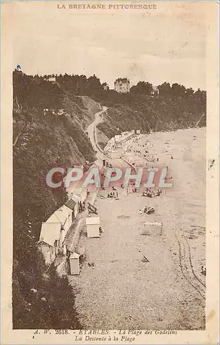 Cartes postales La Bretagne Pittoresque Etables La Plage des Godelins La Descente a la Plage