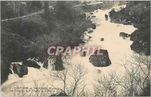 Cartes postales Fontaine de Vaucluse Les Cascades et le Chemin de la Source