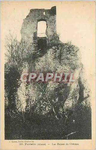 Cartes postales Ferrette Alsace Les Ruines du Chateau