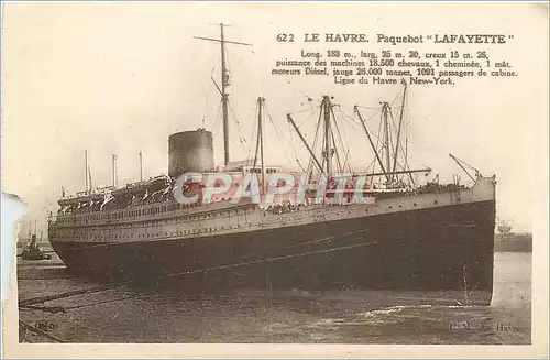 Cartes postales Le Havre Paquebot Lafayette