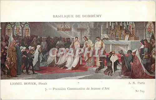 Cartes postales Basilique de Domremy Lionel Royer Pinxit Premiere Communion de Jeanne d'Arc