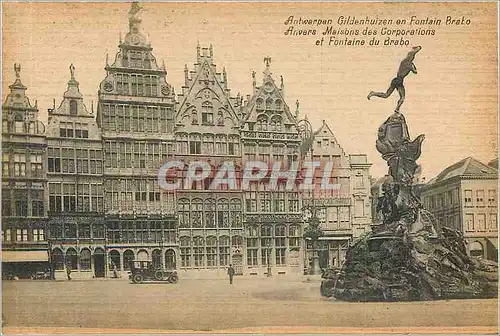 Cartes postales Anvers Maisons des Corporations et Fontaine du Brabo
