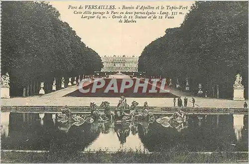 Cartes postales Parc de Versailles Bassin d'Apollon et le Tapis Vert