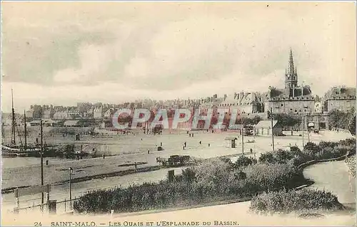 Cartes postales Saint Malo Les Quais et L'Esplanade du Bassin