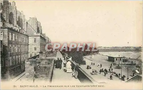 Cartes postales Saint Malo La Promenade sur les Remparts Cote Sud