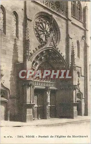 Ansichtskarte AK Riom Portail de l'Eglise du Marthuret