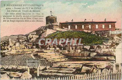 Cartes postales L'Auvergne Pittoresque Sommet du Puy de Dome Les Ruines du Temple de Mercure