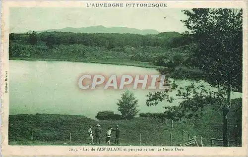 Cartes postales L'Auvergne Pittoresque Lac de l'Aspialade et perspective sur les Monts Dore