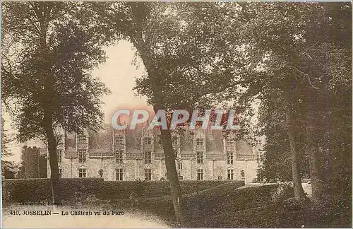 Cartes postales Josselin Le Chateau vu du Parc