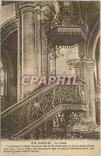 Cartes postales Josselin La Chaire La Basilique est sous l'Invocation de ND du Ronsier