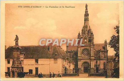 Cartes postales Ste Anne d'Auray La Fontaine et la Basiliquo