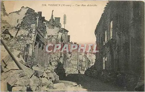 Cartes postales Verdun Meuse Une Rue detruite
