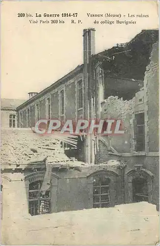 Cartes postales Verdun Meuse Les Ruines Vise Paris du college Buvignier