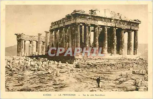 Cartes postales Athenes Le Parthenon Vue du cote Nore Ouest