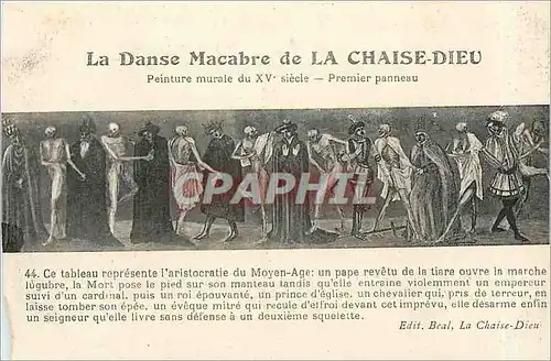 Cartes postales La Danse Macabre de La Chaise Dieu