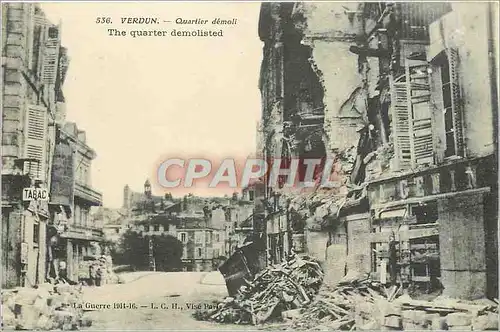 Cartes postales Verdun Quartier demoli Tabac