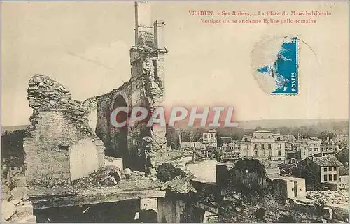 Cartes postales Verdun Ses Ruines La Place du Marechal Petain Vestiges d'une ancienne Eglise gallo romaine