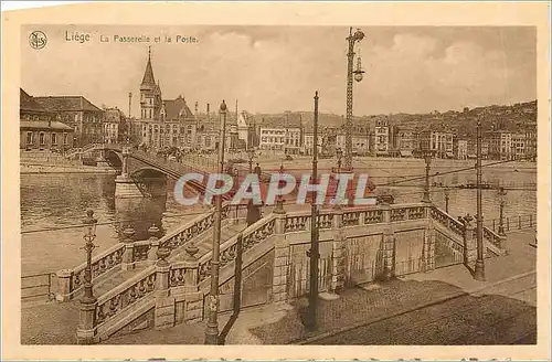 Cartes postales Liege La Passerelle et la Poste