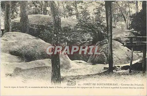 Cartes postales Foret de Fontainebleau Caverne des Brigands