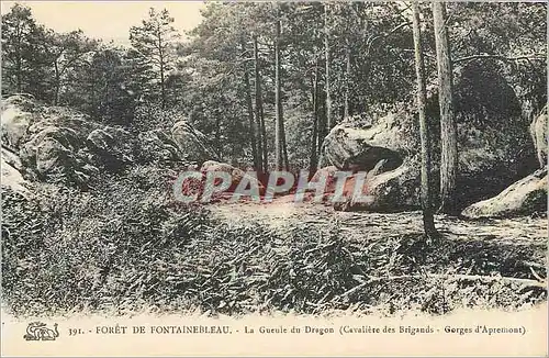 Ansichtskarte AK Foret de Fontainebleau La Gueule du Dragon Cavaliere des Brigands Gorges d'Apremont