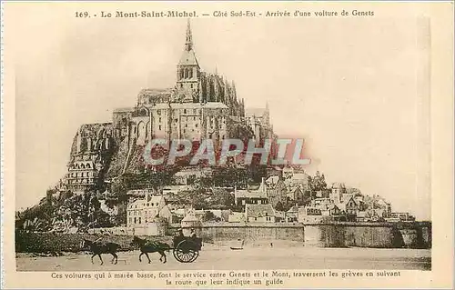 Cartes postales Le Mont Saint Michel Cote Sud Est Arrivee d'une voiture de Genets
