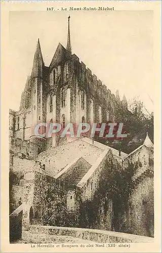 Cartes postales Le Mont Saint Michel La Merveille et Remparts du cote Nord