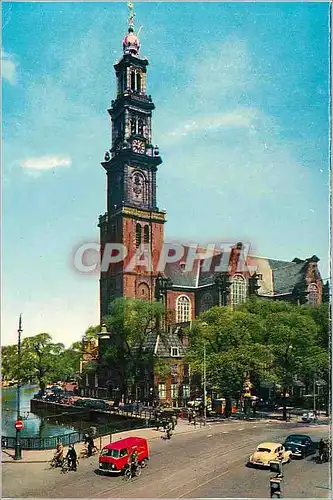 Moderne Karte Amsterdam Westerkerk Gedrukt in Nederland