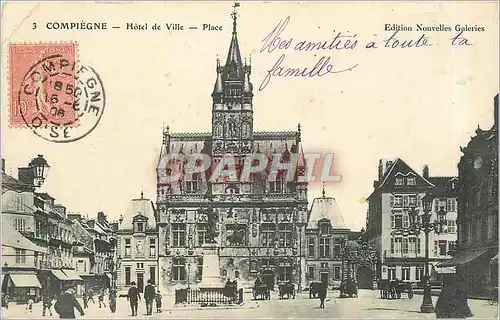 Cartes postales Compiegne Hotel de Ville Place