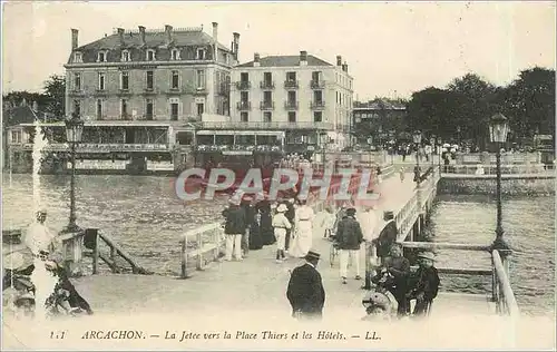 Cartes postales Arcachon La Jetee vers la Place Thiers et les Hotels