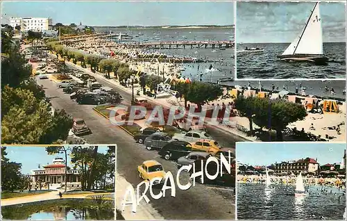 Moderne Karte Arcachon Vue generale de la Plage