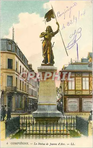 Ansichtskarte AK Compiegne La Statue de Jeanne d'Arc