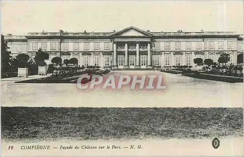 Ansichtskarte AK Compiegne Facade du Chateau sur le Parc