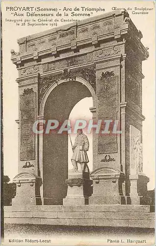 Cartes postales Proyart Somme Arc de Triomphe Aux Defenseurws de la Somme