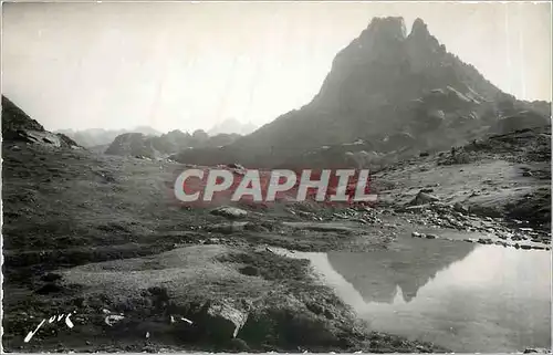 Moderne Karte Vallee d'Ossau BP Mirage du Pic d'Ossau dans le lac d'Ayous