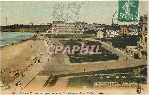 Cartes postales Biarritz Vue generale de la Promenade et de la Plage