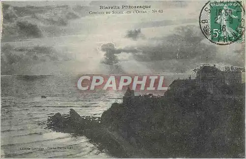 Cartes postales Biarritz Pittoresque Coucher du Soleil sur l'Ocean