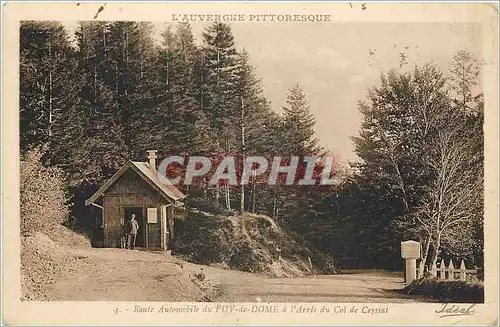 Cartes postales Route Automobile du Puy de Dome a l'Arret du Col de Ceyssat