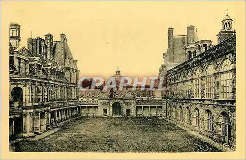 Ansichtskarte AK Chateau de Fontainebleau La Cour Ovale